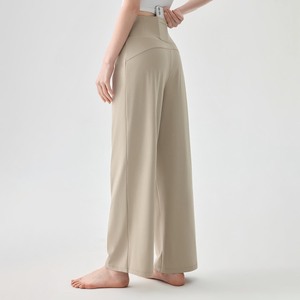 Pantalon de yoga large et droit YIYI, taille haute, séchage rapide, léger, pour femmes, avec poche arrière à la taille - Product Image 6