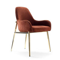 Chaise de salle à manger pliable de qualité commerciale robuste en acier inoxydable moderne écologique avec coussin en tissu vert boutonné