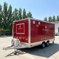 Remorque de restauration entièrement équipée pour la vente de glaces et de snacks, en acier inoxydable personnalisé, résistante à la rouille, pour usage extérieur, remorque à hot-dogs