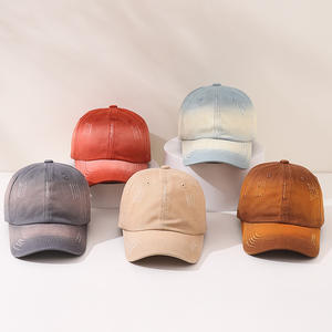 विंटेज वॉश डेनिम समायोज्य कस्टम लोगो आउटडोर खेल सूरज ढाल परेशान बेसबॉल बच्चों कैप - Product Image 1