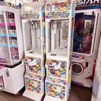 Machine à griffes pour jouets en peluche Mega Mini en métal et plastique 8-10 cm, à monnayeur, lecteur de billets et lecteur de cartes, version anglaise 110/220V