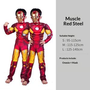 Costumes d'Halloween XJ pour garçons, costumes de super-héros en coton pour enfants, Iron Man, Spider-Man, Optimus Prime, costumes musclés - Product Image 6