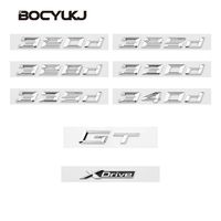 Emblème chromé argenté GT 320i 320d 325i 325d 330i X-Drive ABS avec chiffres et lettres pour BMW Série 3 E90 E46 F30, autocollant de logo pour coffre de voiture
