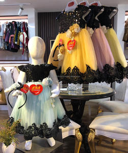 Vestidos de diseño de secuencia para niña pequeña, vestido de fantasía con banda para el pelo, color negro - Product Image 3