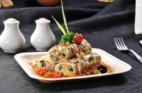 Assiettes jetables en bois de peuplier biodégradables de haute qualité, écologiques, 25*25*2 cm, couleur naturelle, options personnalisées, pour les fêtes et la cuisine