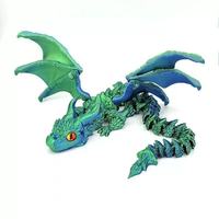 Statue de dragon imprimée en 3D, longue, adaptée aux enfants, rotative, articulée, en plastique, finition brillante, à fixer au mur, 60 cm