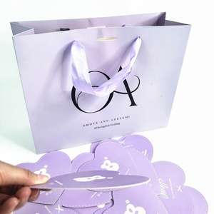 Tarjetas de Regalo de Cartón Corrugado con Relieve Morado en Forma de Corazón, Personalizadas, de Alta Calidad, Bajo MOQ, 400gsm 700gsm, para Agradecimiento - Product Image 3