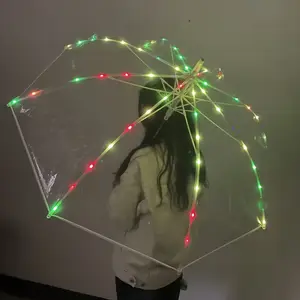 Светящийся пластиковый прозрачный зонт, светящиеся водонепроницаемые новые трендовые Зонты