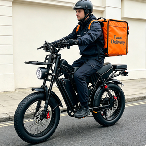Vélo Électrique Hybride de Livraison Alimentaire Personnalisé 20 Pouces, 52V40Ah, Double Batterie, Longue Autonomie, Suspension Intégrale, Vente en Gros - Product Image 1