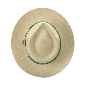 Sombrero Panamá Unisex de Paja Toquilla con Ala Ancha y Banda a Rayas, Sombrero de Sol para Playa, Fedora de Verano para Adultos - Product Image 4