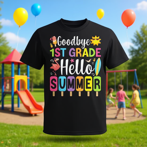 T-shirt promotionnel « Adieu l'été, bonjour le bâtonnet glacé » pour la dernière journée d'école de la 1ère année - Product Image 3