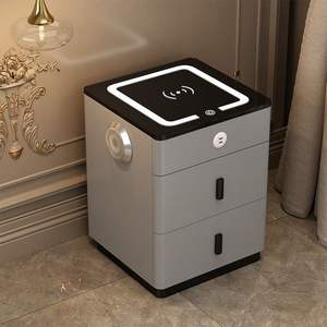 Mesa de maquillaje de madera maciza multifuncional, tocador inteligente, mesa de maquillaje de dormitorio con carga inalámbrica, Simple moderna - Product Image 4