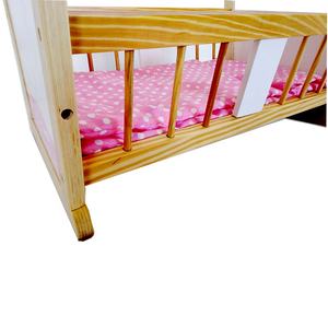 Camas de juguete de peluche de diseño personalizado gratuito, cama de <span class=keywords><strong>cuna</strong></span> de madera para muñecas, juguetes colgantes, cunas de muñeca <span class=keywords><strong>reborn</strong></span> - Product Image 6