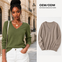 Klassische Mohair-Strickbluse mit V-Ausschnitt, Schnürung und Blumendekoration für Damen, Großbestellung Damen-Strickjacke