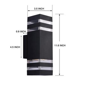 Lámpara de Pared LED Exterior de Doble Cabezal, 12W 14W, Impermeable IP65, Aluminio, Moderna, <span class=keywords><strong>para</strong></span> Jardín, 1 Año de Garantía - Product Image 2