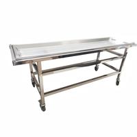 Table d'embaumement pliable / Chariot mortuaire / Table d'autopsie en acier inoxydable