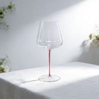 Verre à vin rouge en verre de soie rouge personnalisé en usine, à pied haut, résistant à la chaleur, écologique, pour restaurant, cadeau d'affaires