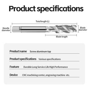 <span class=keywords><strong>Taraud</strong></span> en spirale contenant du cobalt M35 à grande vitesse M23456 robinet de machine métrique importé pour alliage d'aluminium en acier inoxydable en acier blanc - Product Image 2
