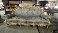 Mobilier de salon classique français, pour adultes, tissu victorien Royal, bois sculpté, ensemble de canapé arabique, musulman