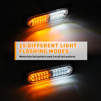 Barre lumineuse LED d'urgence ultra-mince à 8 pièces avec synchronisation - Montage sur grille avec contrôleur pour camions, camions de pompiers, véhicules