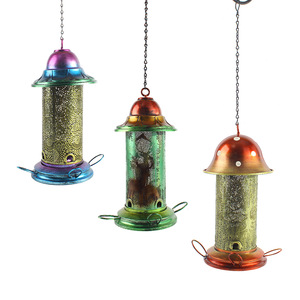 Nouvelle mangeoire à oiseaux rétractable en métal pour l'extérieur, distributeur d'aliments pour oiseaux de jardin, mangeoire imperméable et anti-écureuils pour oiseaux - Product Image 1