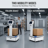 Robot de manutention 100 kg de charge utile, navigation entièrement autonome, assistance au suivi, fusion visuelle laser, salle blanche semi-conductrice