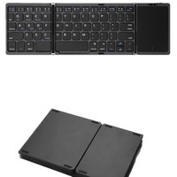 Clavier sans fil pliable B089T avec pavé tactile capacitif en ABS, fonctionnement tactile, sans rétroéclairage, compatible