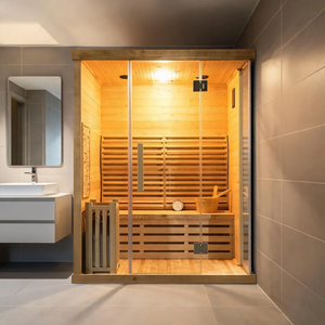 Sauna infrarouge en bois pour l'intérieur, pour la relaxation et le bien-être personnel à domicile - Product Image 1