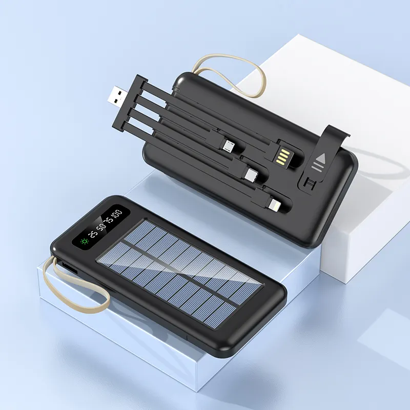 New Arrival Smart Slim Fast Charging Solar Charger Power Bank 10000mah Portable Mini Solar Power Bank 20000mah