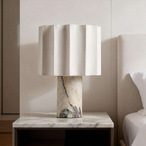 Modern Minimalist Marble Living Room Designer Creative Pleated Cloth <strong>Cover</strong> Bedroom <strong>Headboard</strong> bar Touch Decoration Table Lamp - Product Image 2