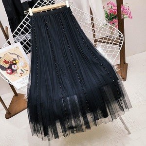 Y2K Koreanischer Stil Mode Harajuku Langer Rock Herbst Frühling A-Linie Vintage Schwarz Rosa Hohe Taille Midi Maxi Rock - Product Image 2
