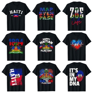 Spedizione Gratuita T-Shirt Souvenir Caraibico con Bandiera Haitiana, T-Shirt Orgoglio Haitiano con Impronta Digitale '<span class=keywords><strong>È</strong></span> nel mio DNA' - Product Image 2