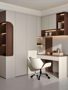 Design Moderno di <span class=keywords><strong>Armadio</strong></span> Rosa per Camera da Letto di Bambina con Scrivania Integrata, Interni per Camere dei Bambini - Product Image 6