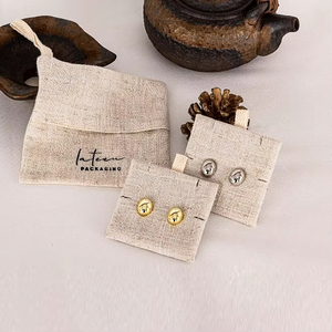 Fashionable Custom Logo Jewelry Packaging <b>Pouch</b> Jewelry Cotton Packaging Velvet <b>Drawstring</b> <b>Pouch</b> Bag - Product Image 1