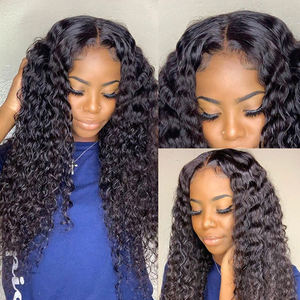 Vente en gros pas cher 40 pouces cheveux humains vietnamiens <span class=keywords><strong>Afro</strong></span> Deep Wave V Part perruques Blonde 360 Full Hd Full Lace Front livraison gratuite - Product Image 3