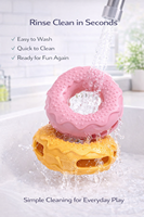 Jouet pour chien en forme de donut avec logo personnalisé, distributeur de friandises, soins dentaires, sélection pour présentoir de vente au détail pour les magasins d'animaux