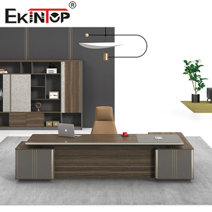 Bureau de direction moderne avec cadre en aluminium, extensible et convertible, pour PDG et managers, mobilier de luxe de haute qualité avec rangement - Product Image 5