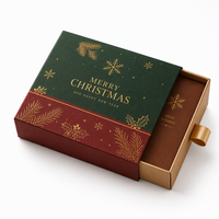 Boîte cadeau personnalisée avec logo, matériaux recyclés, estampage à chaud doré, boîte rigide coulissante pour emballage de cadeaux d'entreprise