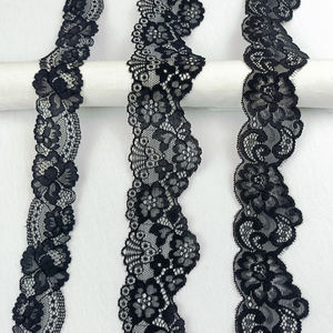 Sıcak satış lüks dar siyah streç Spandex/naylon nakış çiçek dantel Trim iç çamaşırı ve çanta için geleneksel Vintage tarzı - Product Image 2