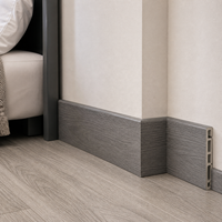 Plinthe WPC WYRAX Grise 80mm Étanche pour Sol, Chambre d'Hôtel, Intérieur Commercial
