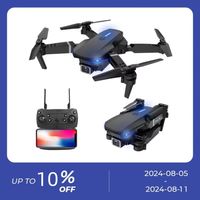 Dron Cuatricóptero Plegable con Control Remoto, Juguete de Regalo E88, Dron FPV Inalámbrico Profesional con Cámara HD 4K de Gran Angular