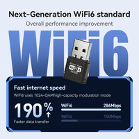 Tarjeta de Red Inalámbrica USB Mini WiFi6 AX300 Externa de Alta Calidad, Sin Controladores, para Adaptador WiFi de Escritorio, en Stock