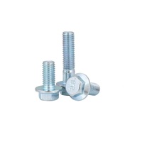 Boulons à bride hexagonale en acier au carbone classe 4.8 et 6.8, zingués (avec rondelle intégrée) - Tailles M5-M12 - GB5787 (Finition bleu-blanc)