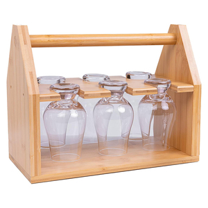 <span class=keywords><strong>Glencairn</strong></span> Crystal Whisky Glasses Bamboo Caddy Whisky Glass Holder Rack - Product Image 1