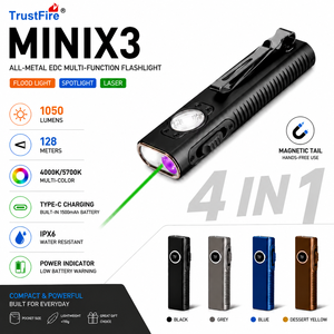 <span class=keywords><strong>Torcia</strong></span> EDC TrustFire MINIX3, Mini <span class=keywords><strong>Torcia</strong></span> LED Ricaricabile ad Alta Potenza 1050LM con Magnete per Manutenzione Portatile - Product Image 1