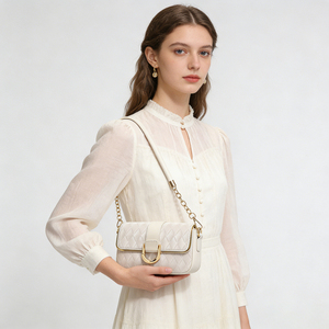 Sac à bandoulière en cuir PU pour femme, design tendance, sacs sous le bras à chaîne pour dames, sacs à main carrés simples pour femme, sac bandoulière - Product Image 4