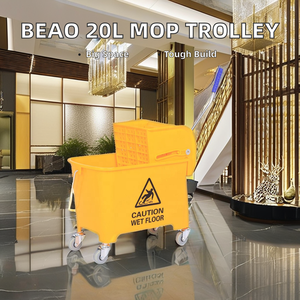 Chariot à seau de vadrouille en plastique BEAO 20L avec seau de nettoyage drainable à eau UP-060 modèle 2021 - Product Image 3