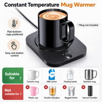 Kingze Chauffe-tasse électrique rechargeable par USB Chauffe-tasse en céramique avec contrôle de température à 55 degrés pour la maison et le bureau