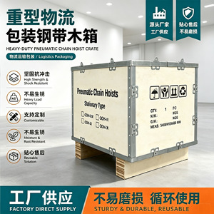 Caja de Madera Desmontable con Correas de Acero, Embalaje de Exportación Personalizable, Caja de Transporte Resistente - Product Image 5