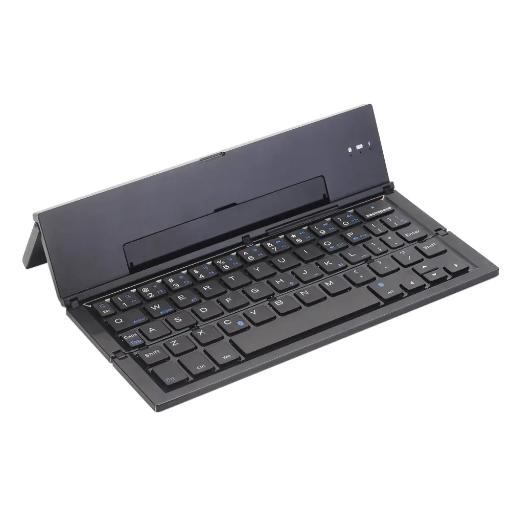 BKC608 Metal Foldable Blue tooth Keyboard for ipad ios 13 android tablet pc Mobile phone portable Folding keyboard
